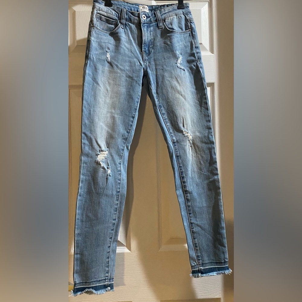 A2 Jeans Distressed Light Blue Skinny Jeans Size 1